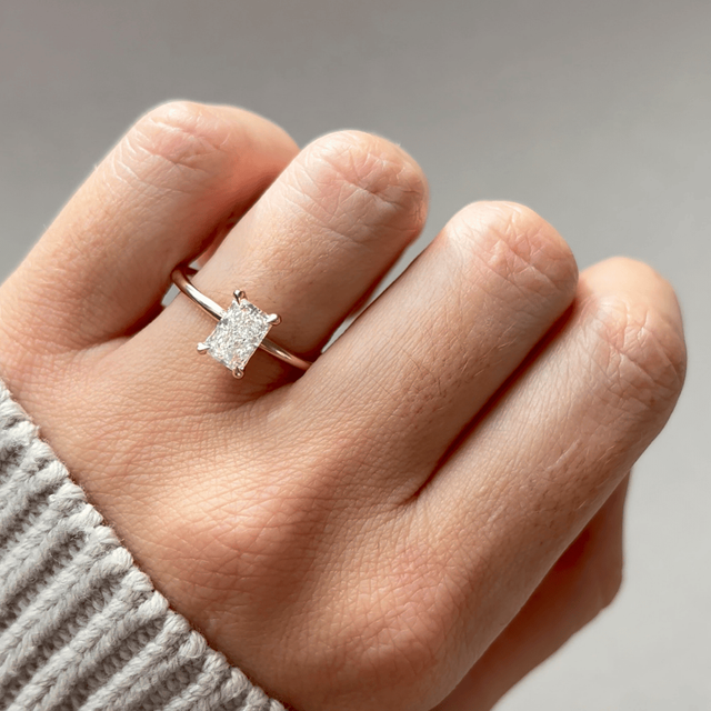 1.50 Carat Radiant Diamond Solitaire Yellow Gold Engagement Ring - Chelsea