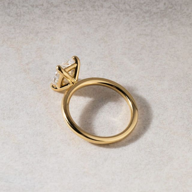 1.50 Carat Radiant Diamond Solitaire Yellow Gold Engagement Ring - Chelsea