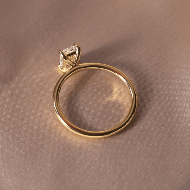 1.50 Carat Radiant Diamond Solitaire Yellow Gold Engagement Ring - Chelsea
