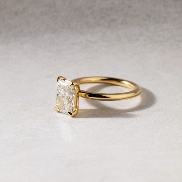1.50 Carat Radiant Diamond Solitaire Yellow Gold Engagement Ring - Chelsea