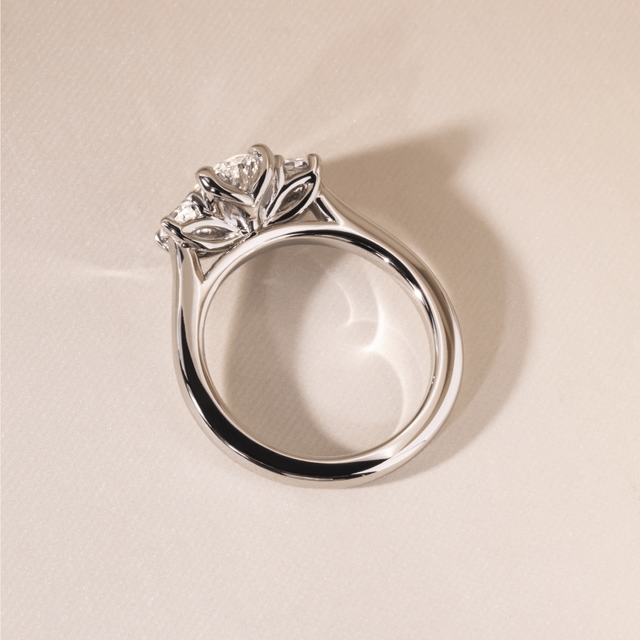 1.00 Carat Oval Diamond Trilogy Platinum Engagement Ring - Rohini