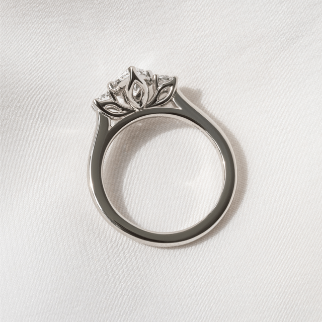 1.00 Carat Marquise Diamond Trilogy Platinum Engagement Ring - Rohini