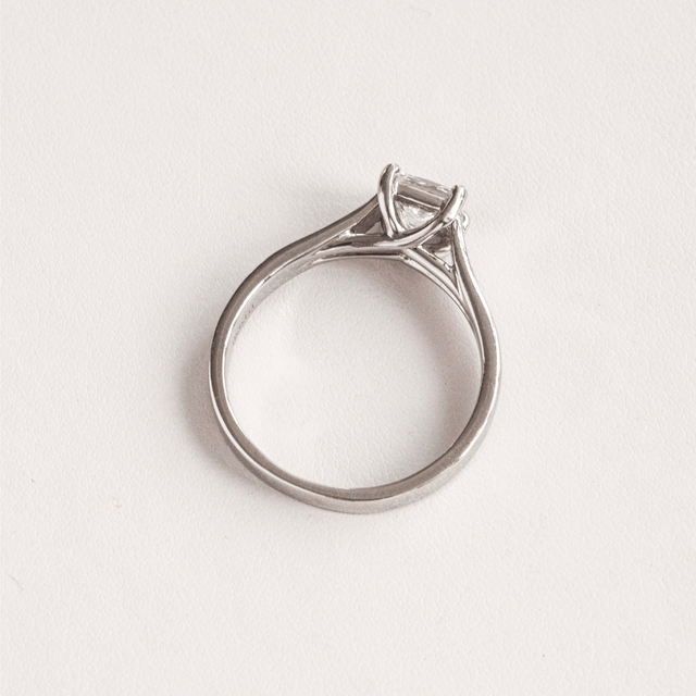 0.78 Carat Lab Grown Princess Cut Diamond Solitaire Engagement Ring In Platinum - Sura