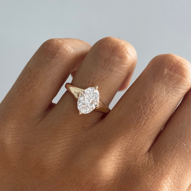 2.00 Carat Lab Grown Oval Diamond Solitaire Ring In Yellow Gold - Blair