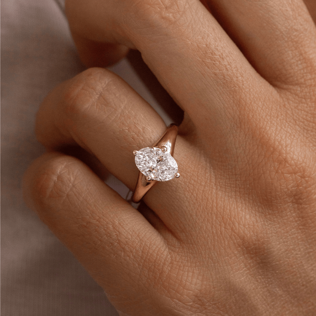 2.00 Carat Lab Grown Oval Diamond Solitaire Ring In Yellow Gold - Blair