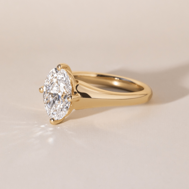 2.00 Carat Lab Grown Oval Diamond Solitaire Ring In Yellow Gold - Blair