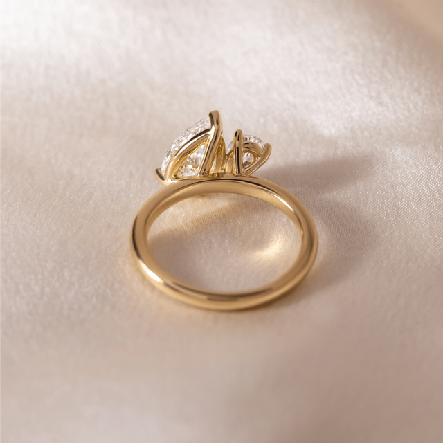 Toi Et Moi Pear And Pear Engagement Ring In  Yellow Gold