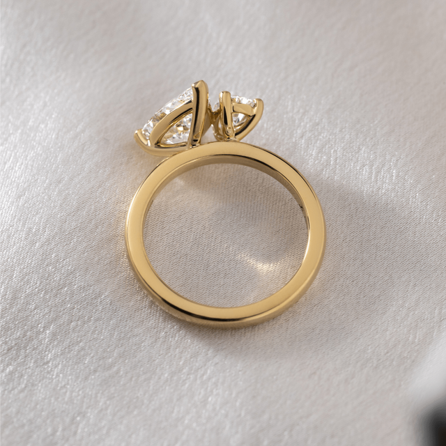 Toi Et Moi Pear And Pear Engagement Ring In  Yellow Gold