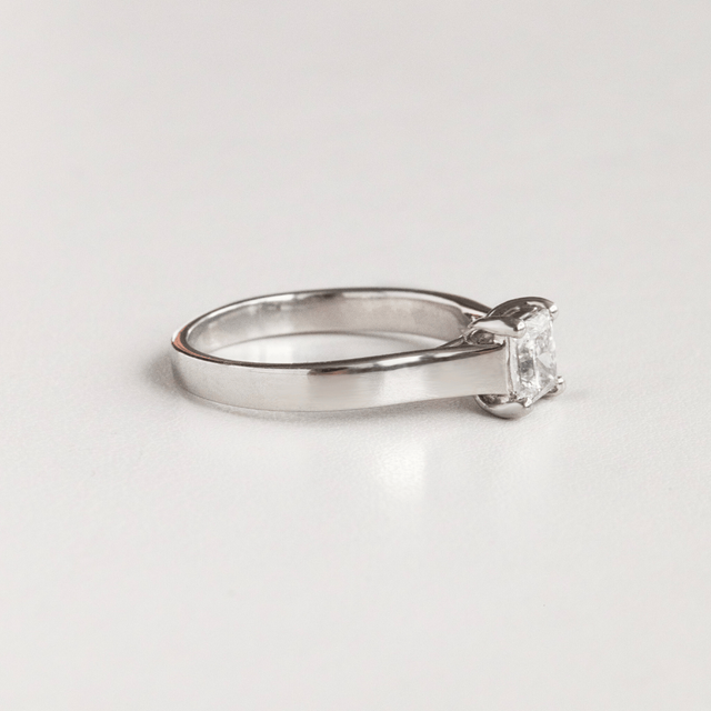 0.78 Carat Lab Grown Princess Cut Diamond Solitaire Engagement Ring In Platinum - Sura