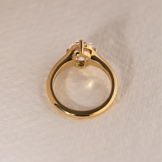 2.00 Carat Lab Grown Old Mine Cut Diamond Solitaire Ring In Yellow Gold - Blair