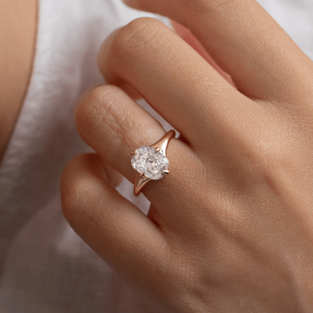 2.00 Carat Lab Grown Old Mine Cut Diamond Solitaire Ring In Yellow Gold - Blair