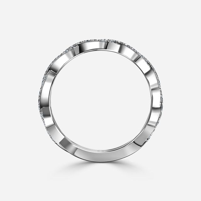 Twisted Diamond Half Eternity Ring In White Gold