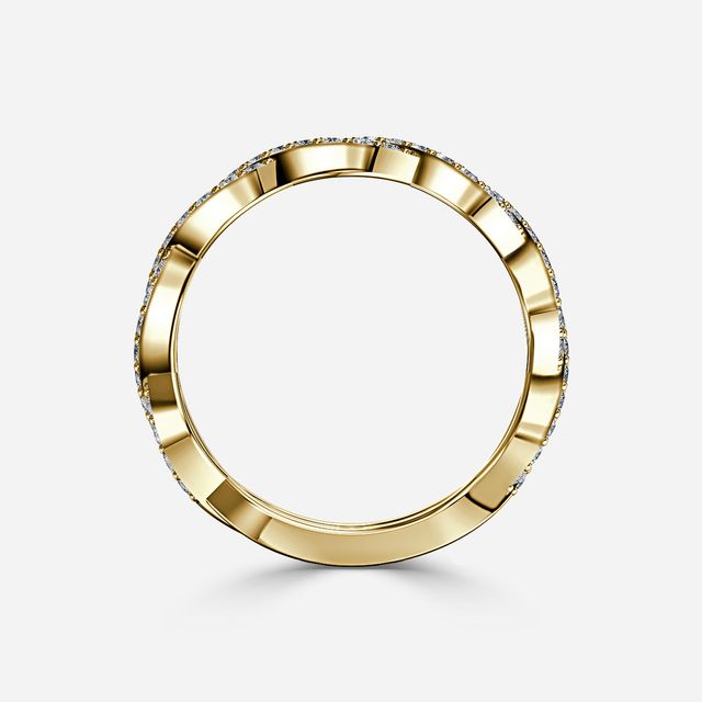 Twisted Diamond Half Eternity Ring In Yellow Gold