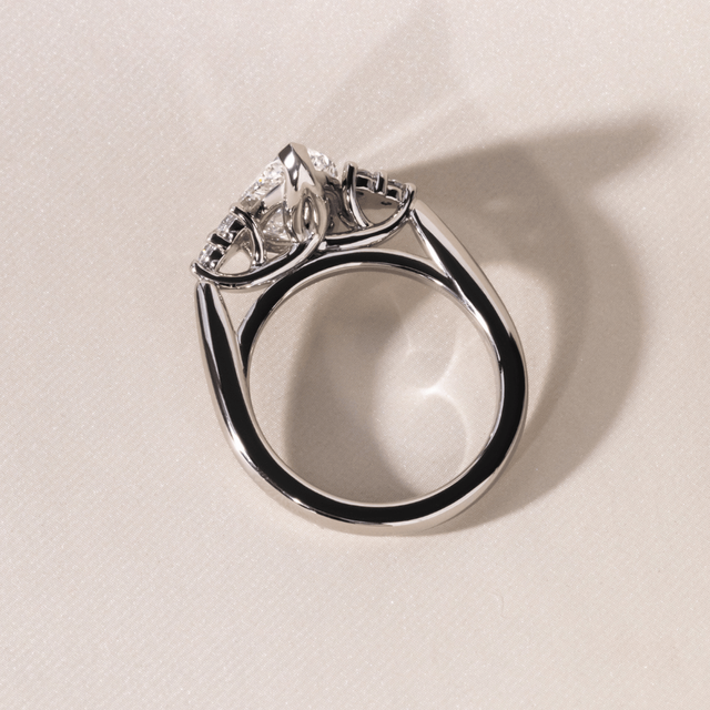 2.00 Carat Pear Diamond Cluster Platinum Engagement Ring - Isabella