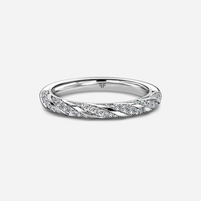 Lilac Twisted Diamond Wedding Ring In Platinum