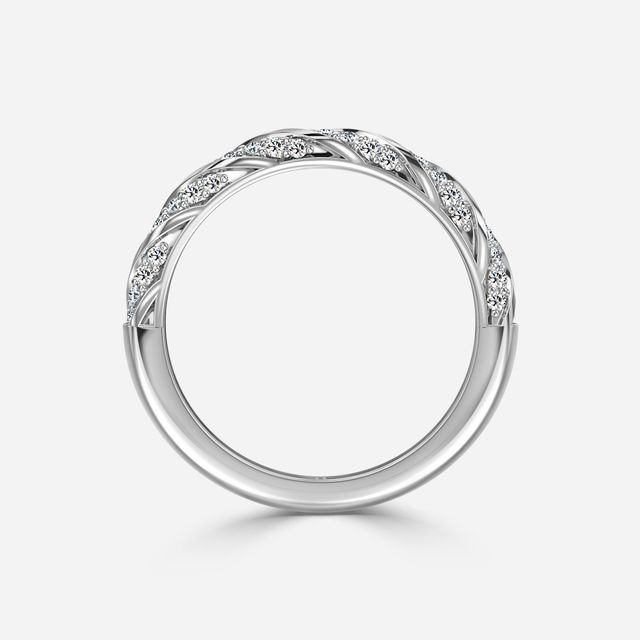 Lilac Twisted Diamond Wedding Ring In Platinum