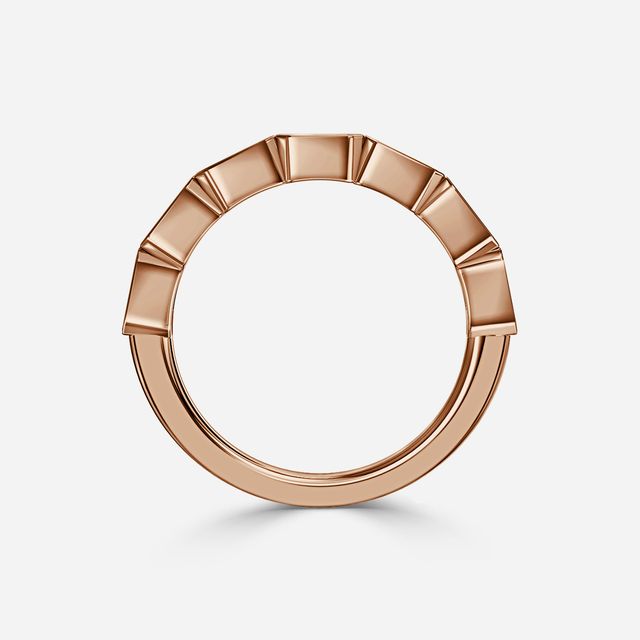 Mia Emerald Diamond Half Eternity Ring In Rose Gold