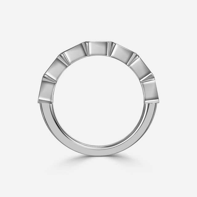 Mia Emerald Diamond Half Eternity Ring In Platinum