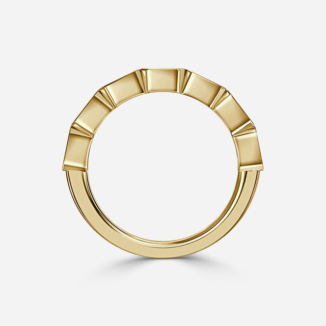Mia Emerald Diamond Half Eternity Ring In Yellow Gold