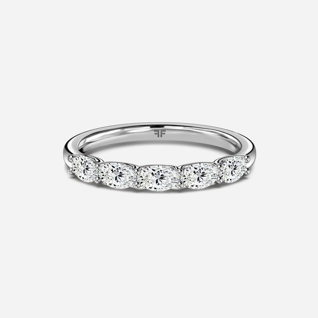 Monika Oval Diamond Half Eternity Ring In Platinum