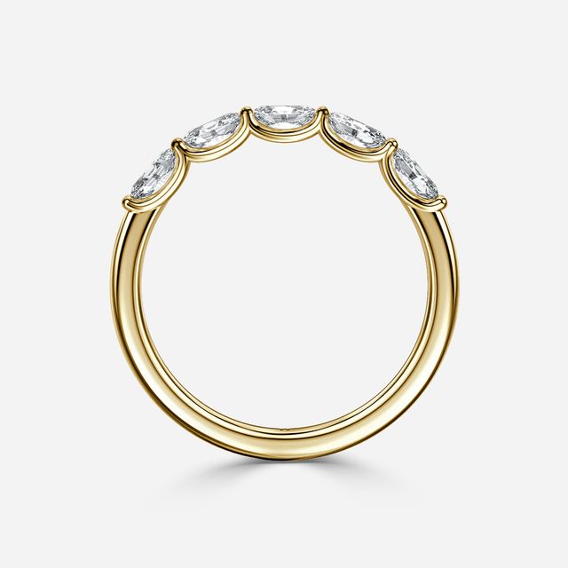 Monika Oval Diamond Half Eternity Ring In Yellow Gold