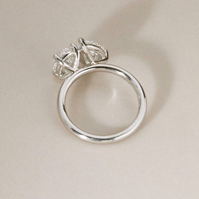 Toi Et Moi Lab Grown Oval And Pear Diamond Engagement Ring In Platinum