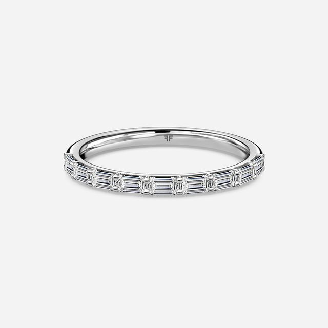 Baguette Diamond Half Eternity Ring In White Gold
