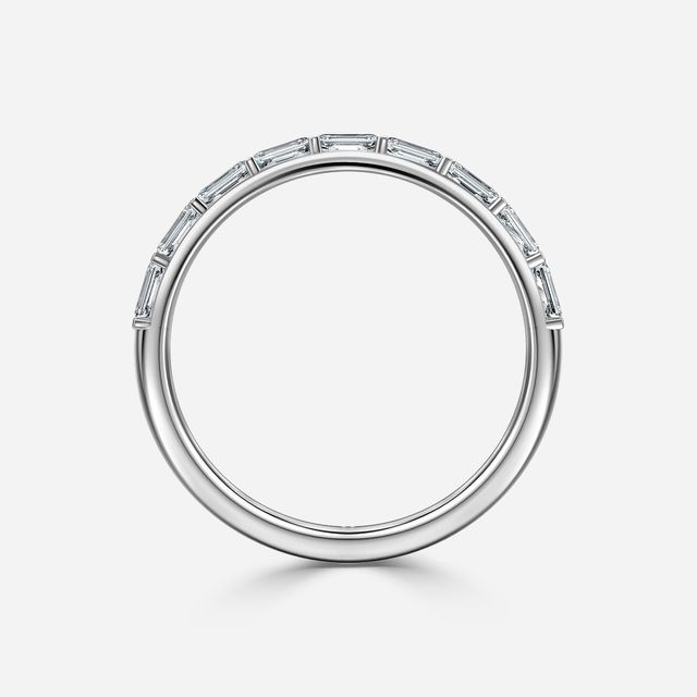 Baguette Diamond Half Eternity Ring In White Gold