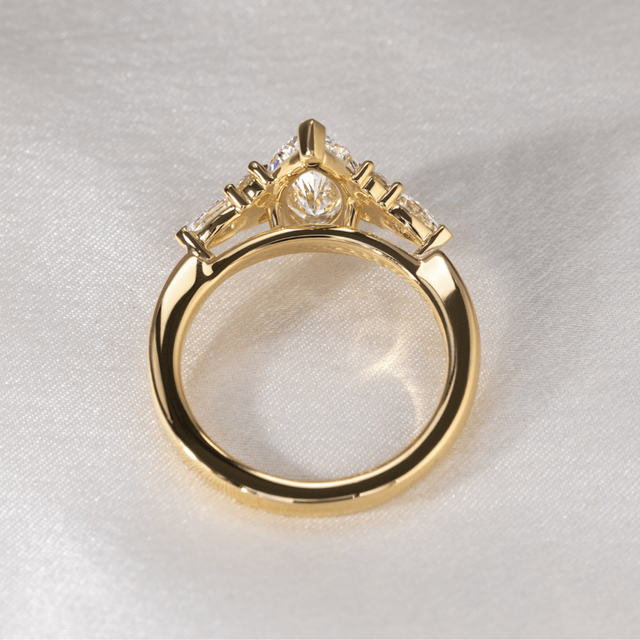 1.30 Carat Marquise Diamond Cluster Yellow Gold Engagement Ring - Nanami