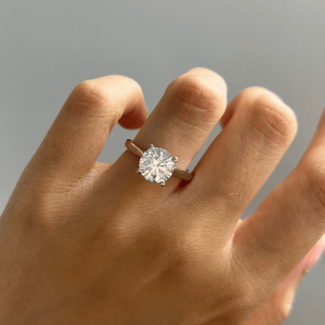 2.36 Carat Round Diamond Hidden Halo Engagement Ring In Platinum - Juliette