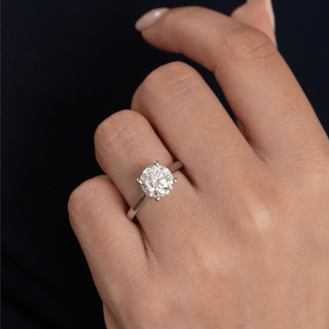 2.36 Carat Round Diamond Hidden Halo Engagement Ring In Platinum - Juliette