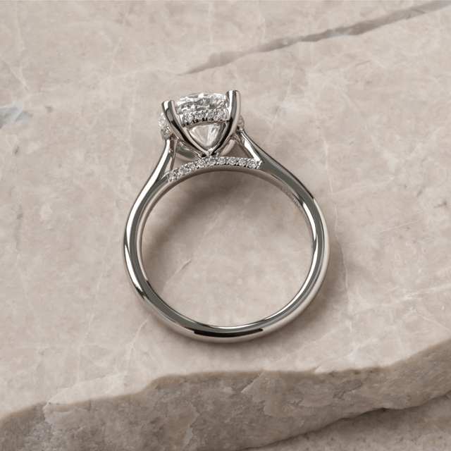 2.36 Carat Round Diamond Hidden Halo Engagement Ring In Platinum - Juliette