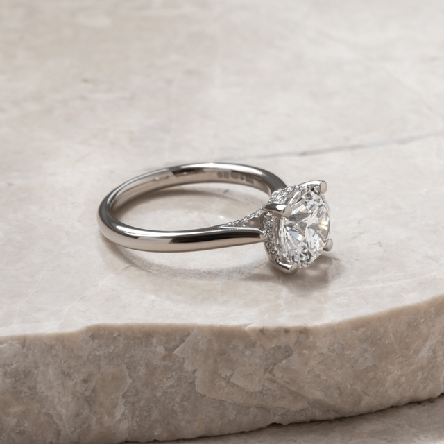 2.36 Carat Round Diamond Hidden Halo Engagement Ring In Platinum - Juliette