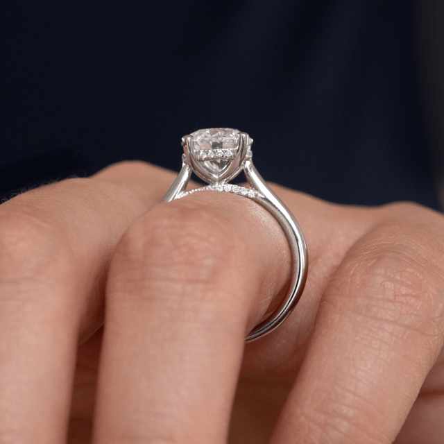 2.36 Carat Round Diamond Hidden Halo Engagement Ring In Platinum - Juliette