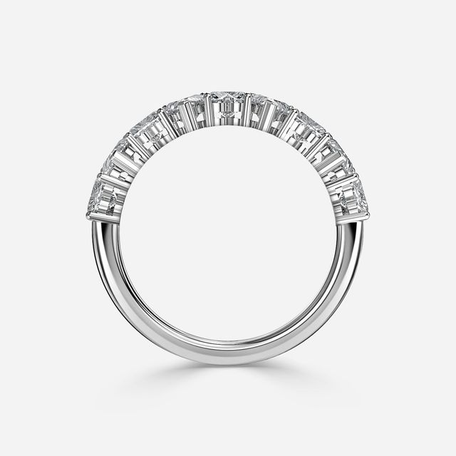 Heart-Shaped Diamond Half Eternity Ring In White Gold