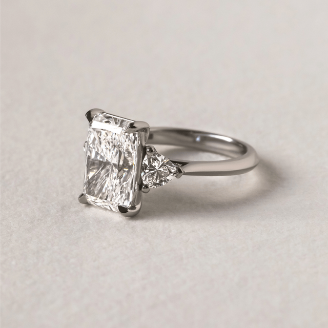 4.00 Carat Radiant Diamond Trilogy Platinum Engagement Ring - Manilla