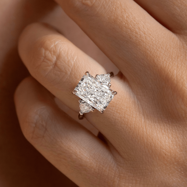 4.00 Carat Radiant Diamond Trilogy Platinum Engagement Ring - Manilla