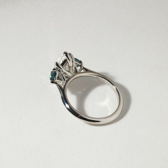 2.30 Carat Marquise Diamond Trilogy Platinum Engagement Ring - Manilla