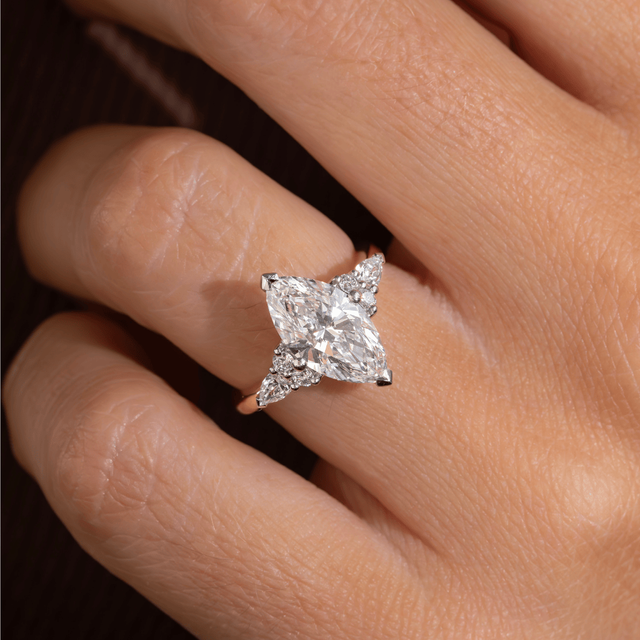 2.50 Carat Marquise Diamond Cluster Two-Tone Engagement Ring - Nanami