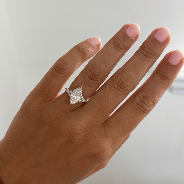 2.50 Carat Marquise Diamond Cluster Two-Tone Engagement Ring - Nanami