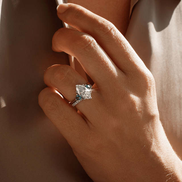 2.30 Carat Marquise Diamond Trilogy Platinum Engagement Ring - Manilla