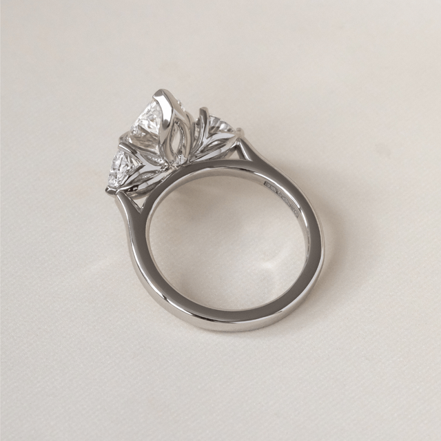 2.00 Carat Marquise Diamond Trilogy Platinum Engagement Ring - Ciara