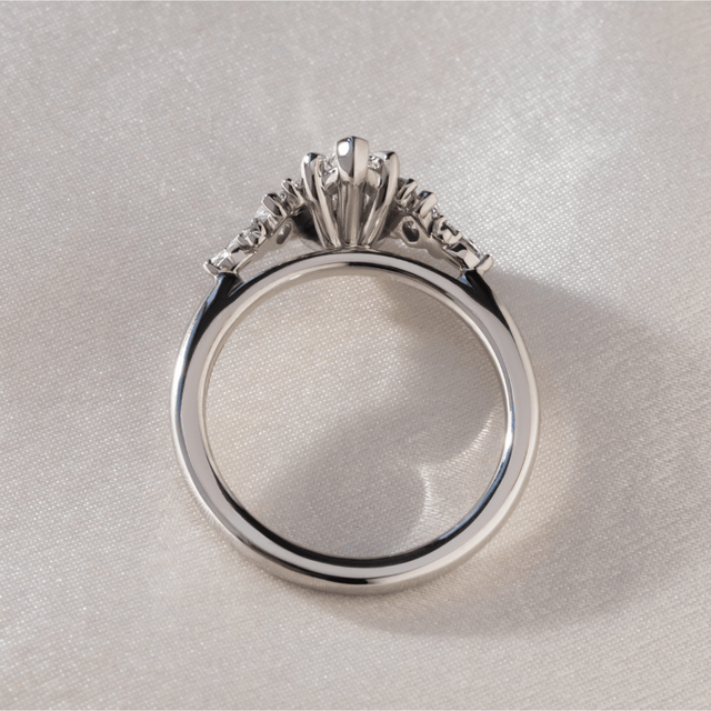 1.50 Carat Oval Diamond Cluster Engagement Ring In Platinum - Lucia