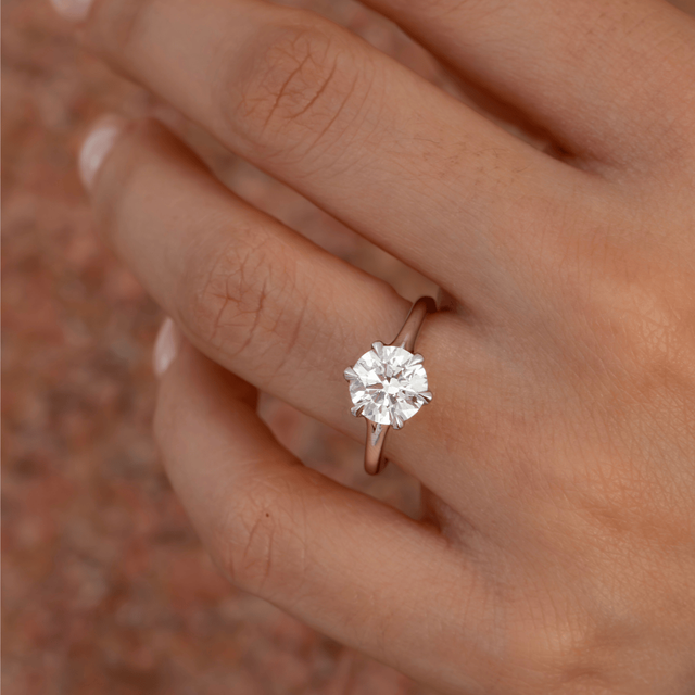 1.70 Carat Round Diamond Six Claw Solitaire Platinum Engagement Ring - Jillian