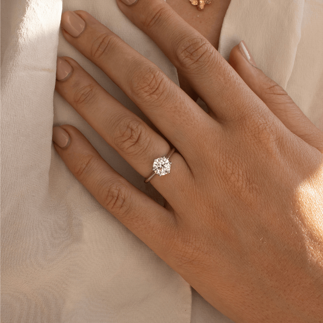 1.30 Carat Round Diamond Solitaire Platinum Engagement Ring - Jemini