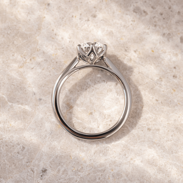 1.30 Carat Round Diamond Solitaire Platinum Engagement Ring - Jemini