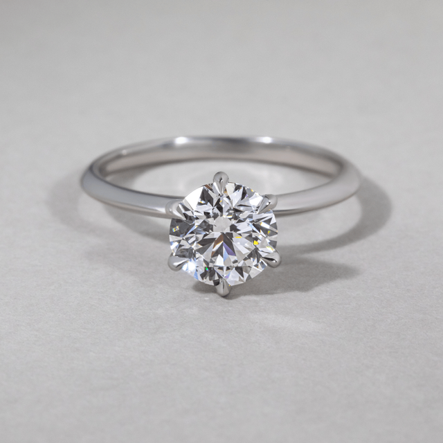 1.80 Carat Round Diamond Six Claw Solitaire Platinum Engagement Ring - Kylie