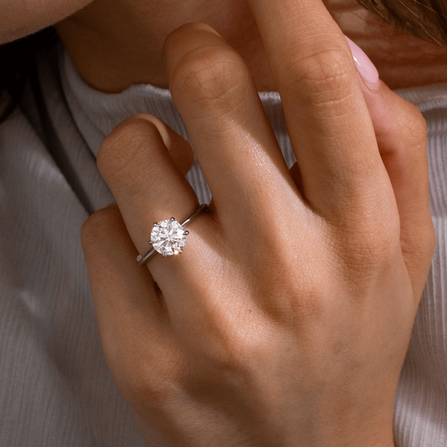 1.80 Carat Round Diamond Six Claw Solitaire Platinum Engagement Ring - Kylie
