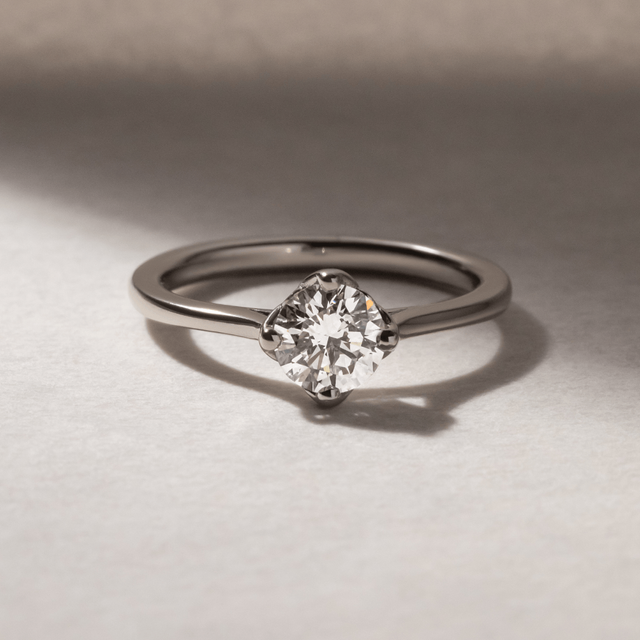 0.80 Carat Round Diamond Solitaire Platinum Engagement Ring - Liana