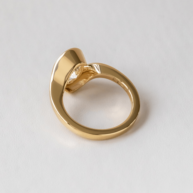 4.00 Carat Oval Diamond Solitaire Yellow Gold Engagement Ring - Naia